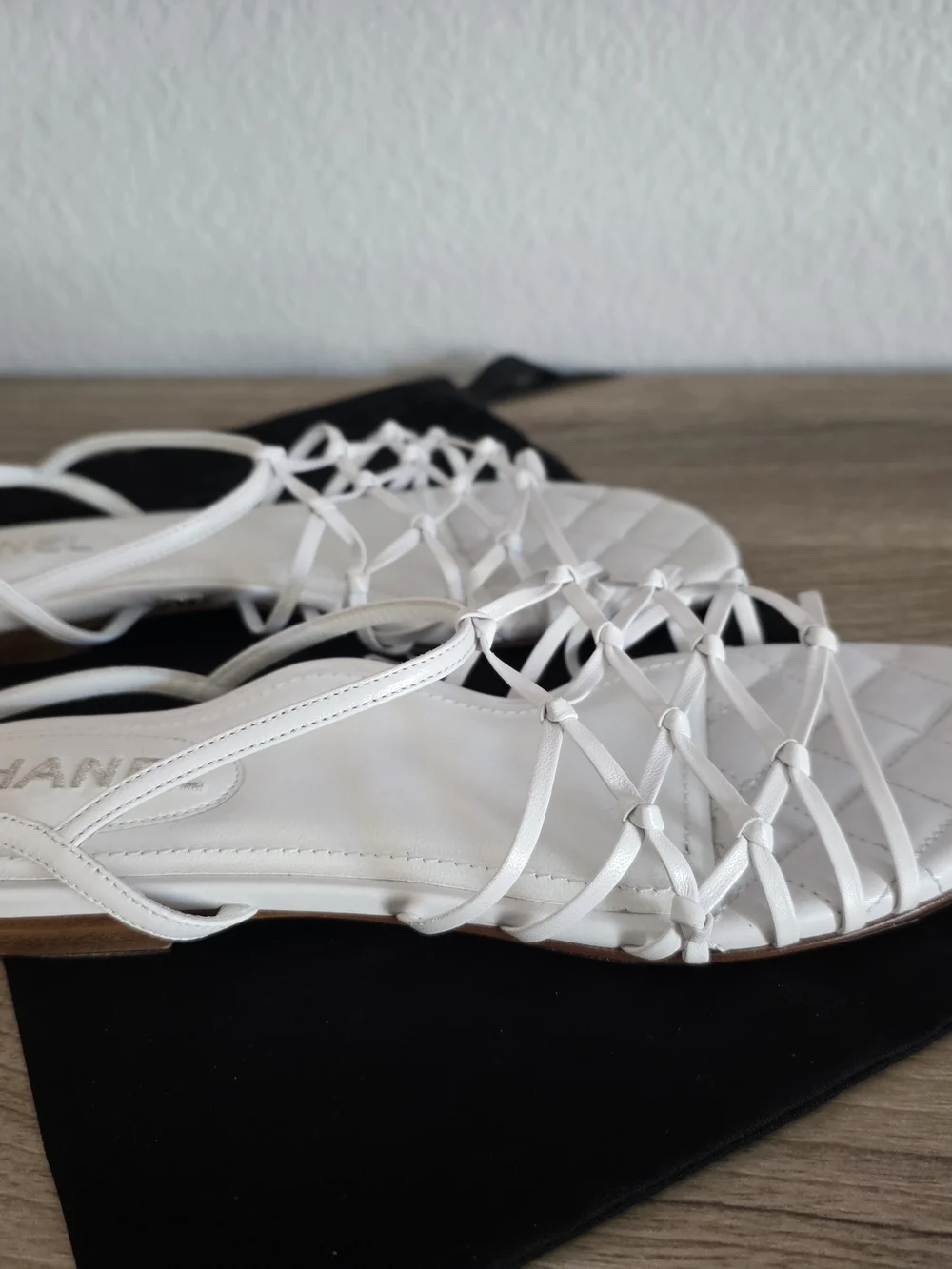 Chanel Strappy Sandals Size 37.5 Us Size 7